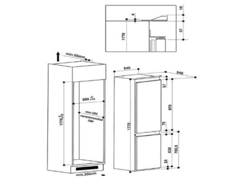 22529 1 Frizider kombinovani ugradni INDESIT BI18DC2