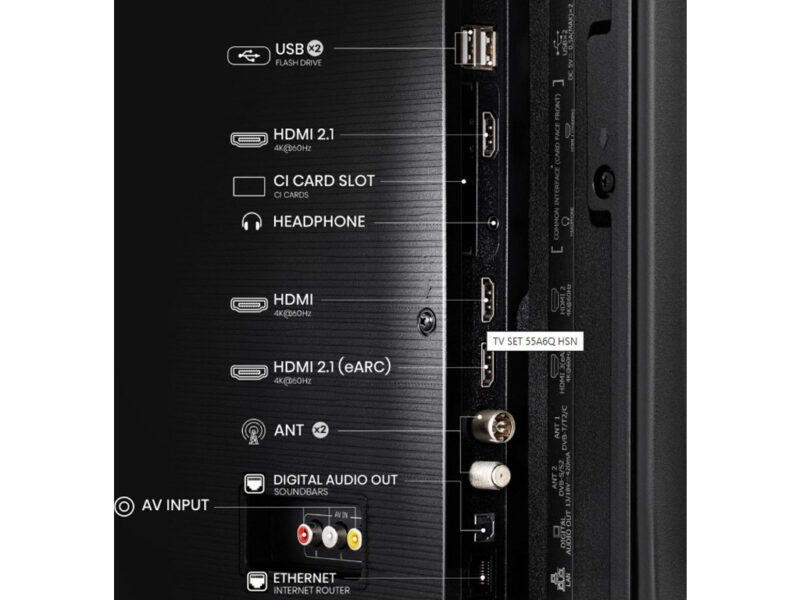 23296 3 TV LED UHD SMART 4K HISENSE 55A6Q