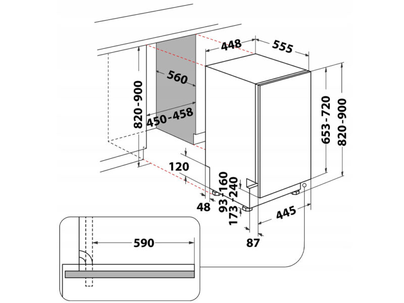 32242 7 Masina za pranje sudova ugradna INDESIT DSIO 3M24 C S
